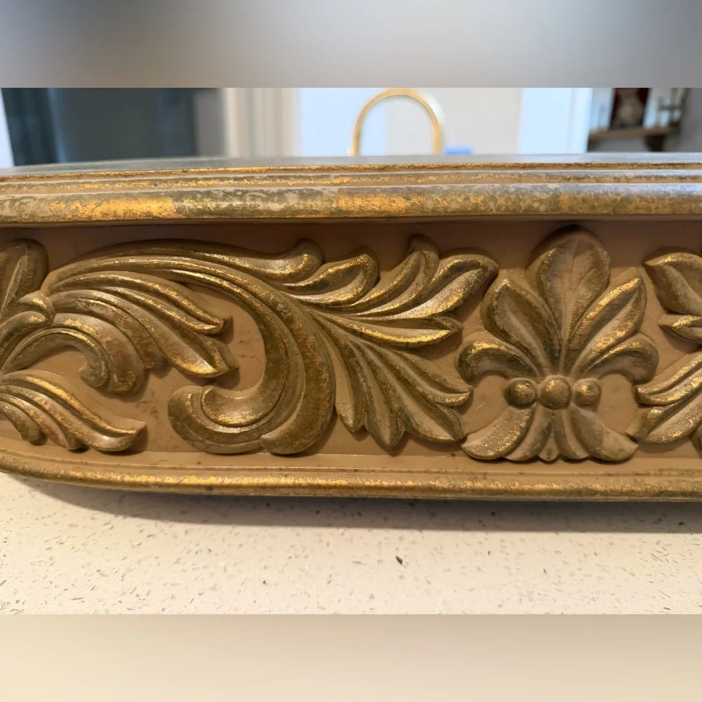 Vintage Gold Ornate Wall Shelf 34.5 - Homco Style Hollywood Regency Decor